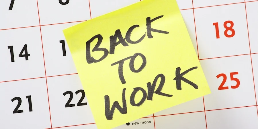 back to work calendar
