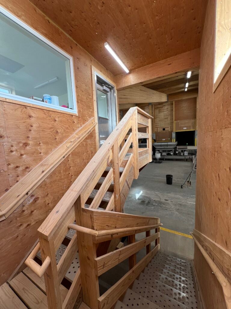 stainless steel stair treads steps in fertilizer building