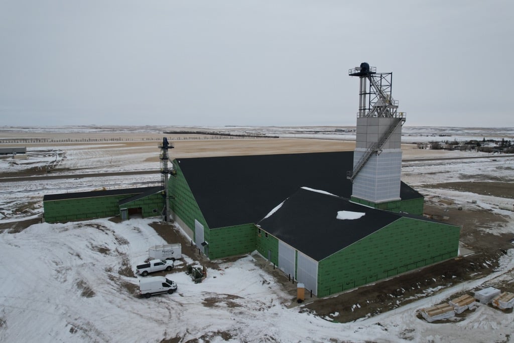 fertilizer building under construction in winter time