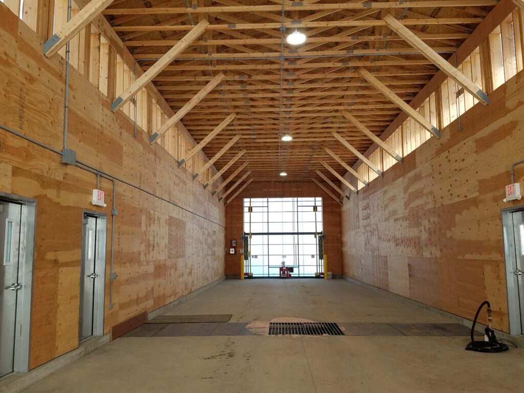 covered fertilizer delivery truck building