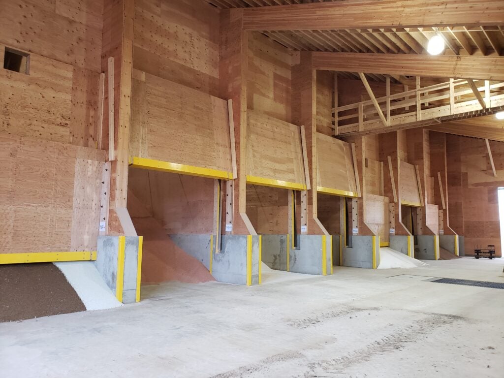 fertilizer is stored in separate bin rooms