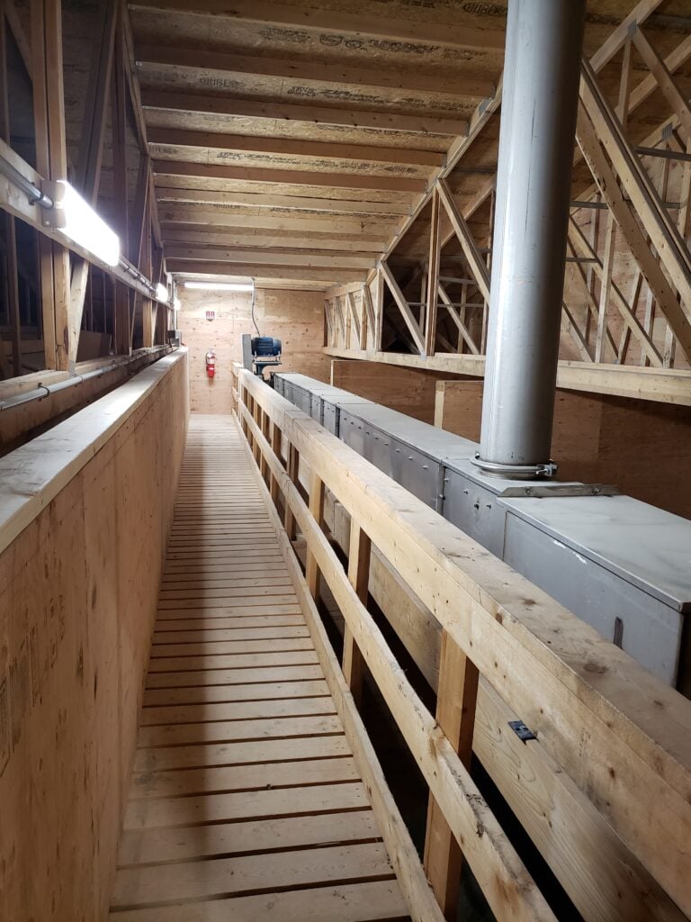 fertilizer building access area is made of wood planks