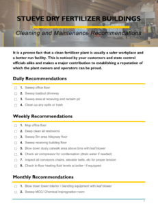 Dry fertilizer plant regular maintenance checklist