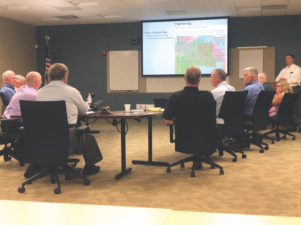 cooperative board meeting for planning a fertilizer facility