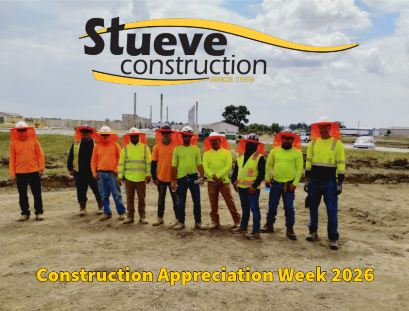 Stueve Construction crew building a dry fertilizer plant